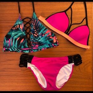 Victoria Secret PINK Bikini Set (2 tops 1 bottom)
